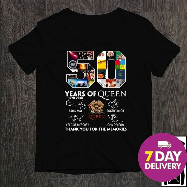 

50 years of queen thank you for the memories signature t-shirt full size