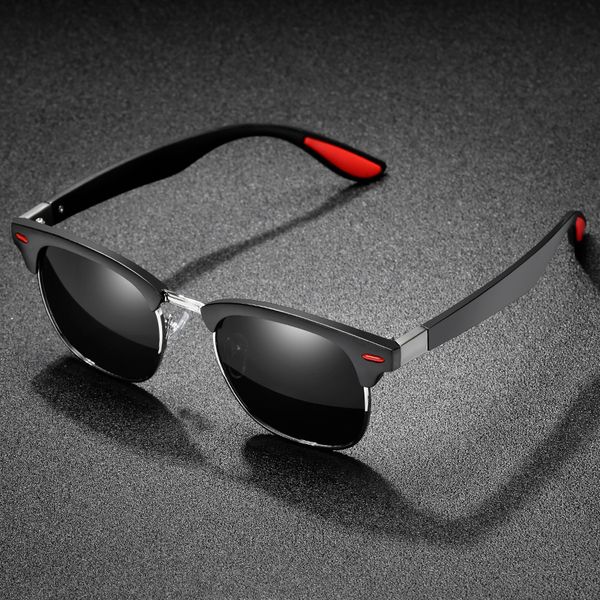 

polarized sunglasses half frame vintage sun glasses sunglases polaroid sunglasses retro feminino for women men, White;black