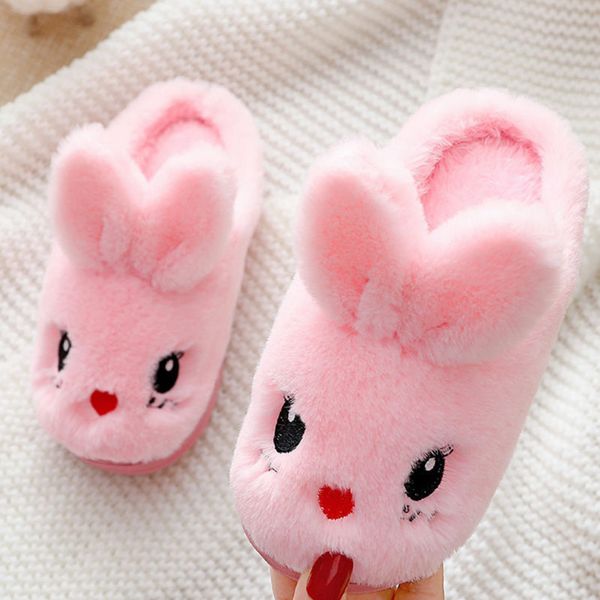 

2020 new arrival winter shoes children' slippers cartoon cute furry slides baby indoor slippers girls boys footwear, Black;grey