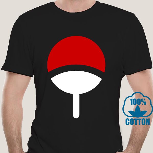 

1966a uchiwa symbol - naruto woman t-shirt black geek movie anime