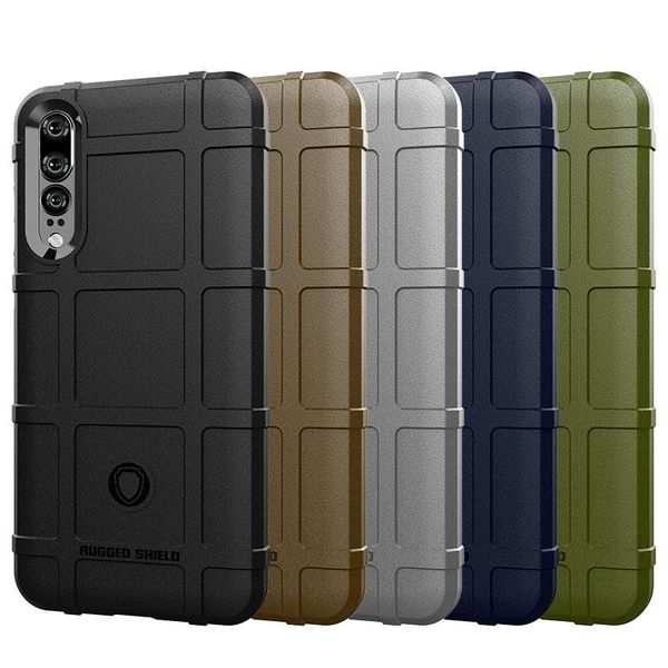 

full coverage shockproof soft silicone case armor matte cover anti knock shell for huawei p20 plus heavy duty army style