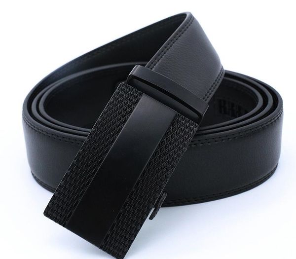 

2020 men's leather belt leather automatic buckle belt men's, Black;brown