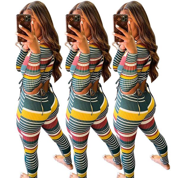 

2021 women's trench coats color striped thread long sleeve two-piece suit slim dhl, Tan;black