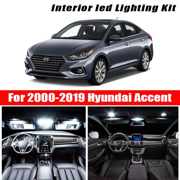 

for 2000-2020 accent white car accessories canbus error led interior light reading light kit map dome license lamp