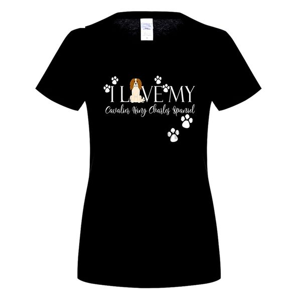 

i love my cavalier king charles spaniel dog shirt dogs mom for women