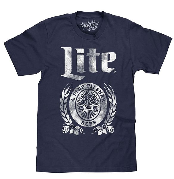 

vintage miller lite shirt - navy blue miller lite beer t-shirt(1