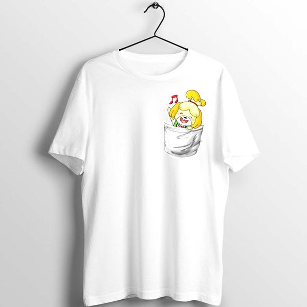 

men women t shirt animal crossing isabelle your pocket artwork art printed tee