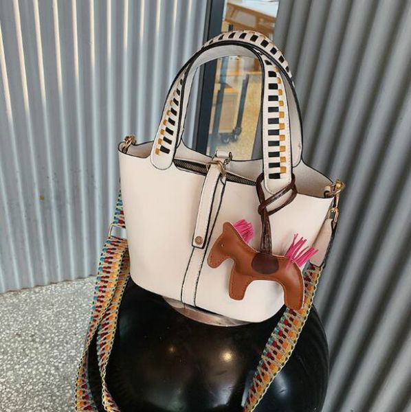 

designer women bucket bags new style wide shoulder straps shoulder bags lady handbags pu bag