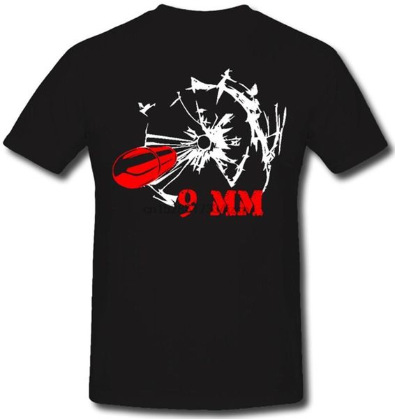 

2020 fashion summer style 9 mm kanone munition waffe schuss einschuss loch - t shirt #66 tee shirt