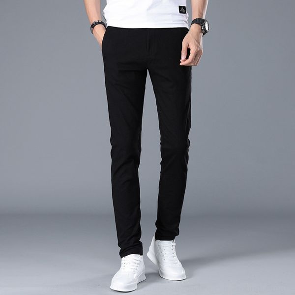 

cotton slim trousers casual summer thin solid color men's trendy brand skinny men's casual pants youth student pants qc3nx, Blue