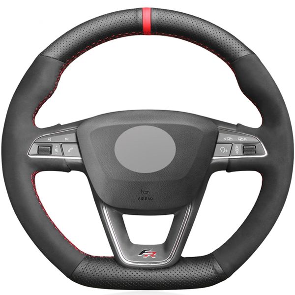 

black suede car steering wheel cover for seat leon cupra r leon st cupra leon st