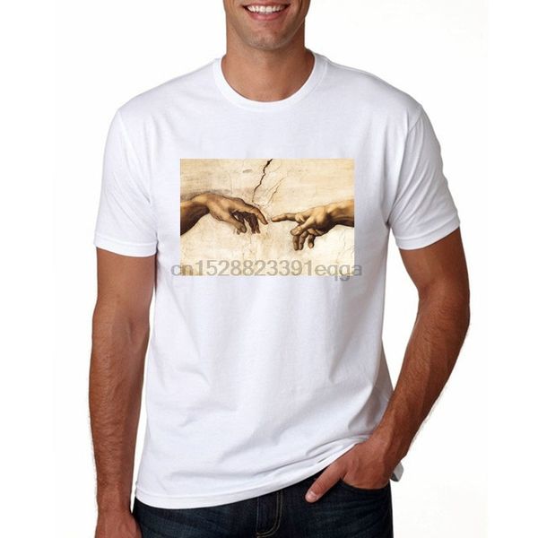 

fashion shirt men creation of adam hand t-shirt funny t shirt male summer cotton o-neck tees streetwear t-shirt
