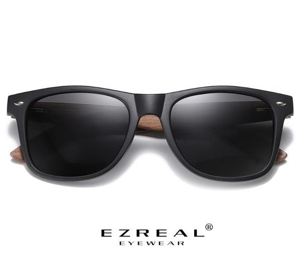 

ezreal environment-friendly retro black walnut wood uv400 polarized bamboo sunglasses men's fashion trendy anti blue lens s7061h, White;black