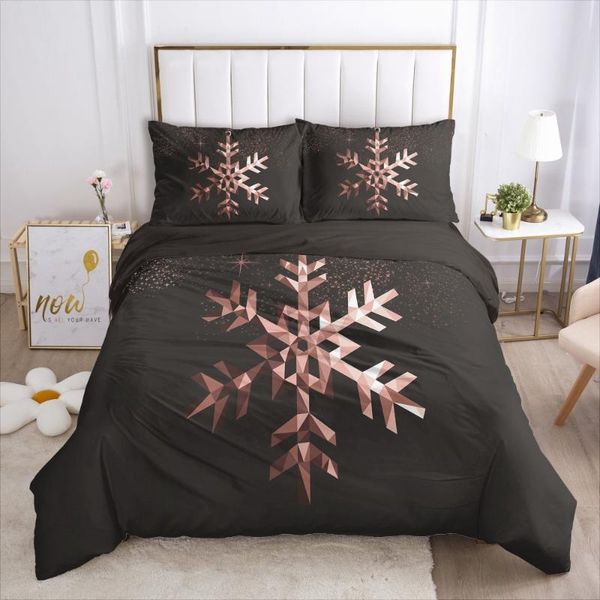 

bedding sets 3d modern duvet cover set snowflake black quilt covers pillowcase comforther case king single full size bed linen