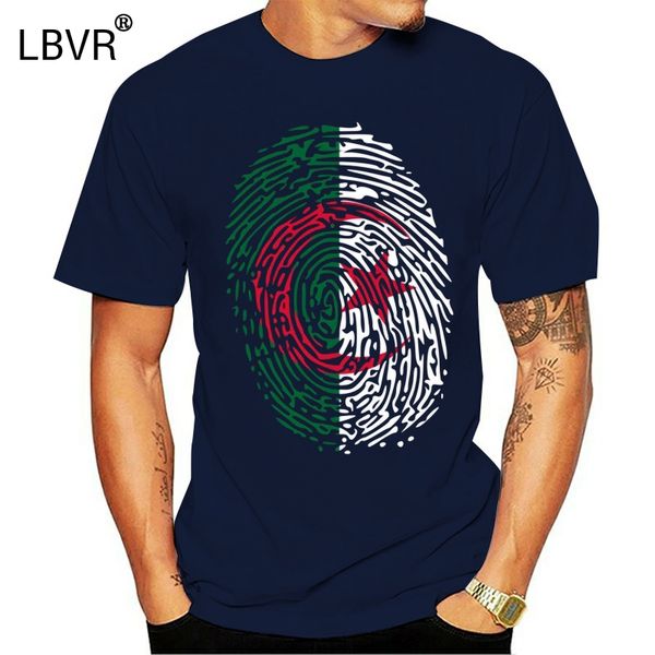

the new fingerprint algeria tshirt for men 100% cotton men t-shirts o neck clothing