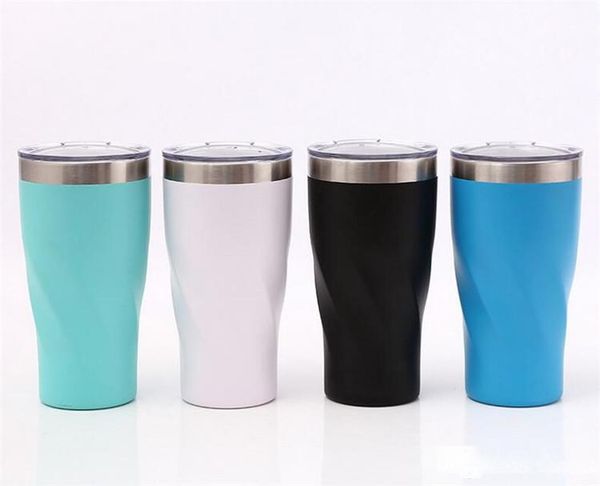 

20oz vacuum insulated tumbler 304 stainless steel twisted coffee mugs vacuum double wall beer cups thermos dhl fedex ship