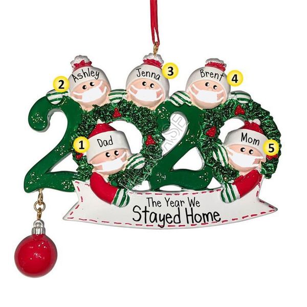 

christmas ornament wooden snowman 2020 christmas tree hanging pendant xmas tree santa claus with mask family of 2-7 size 10*7.5cm d91104