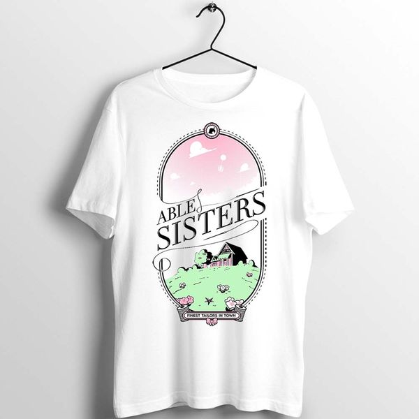 

men women t shirt animal crossing able sisters shop artwork art printed tee