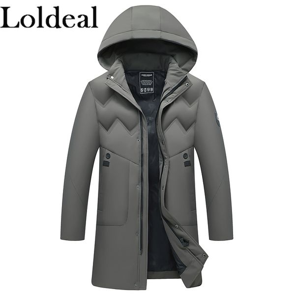 

loldeal men's brushed harringbone with removable sherpa hood parka, Black