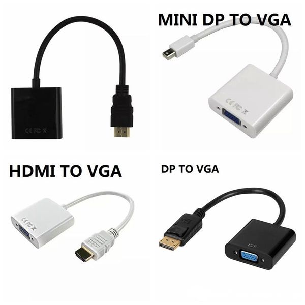 

1080p hdmi to vga mini dp to vga dp display port to vga converter cable 10pcs/lot