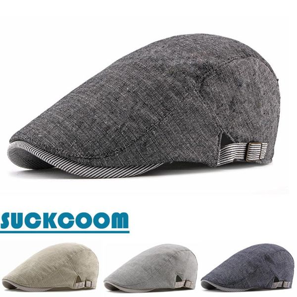 

berets men's solid hat golf driving sun flat diablement fort gatsby for women ivy summer cabbie sboy, Blue;gray