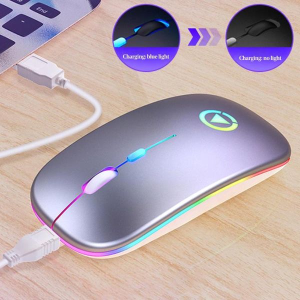 

2.4g бесшумный беспроводная мышь 1600dpi rgb led подсветкой gaming mouse для lenovo эргономичный компьютера pc gamer