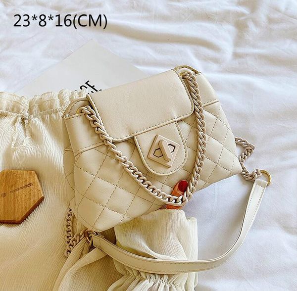 

plain women chain shoulder bags lady temperament small handbags check pu crossbody