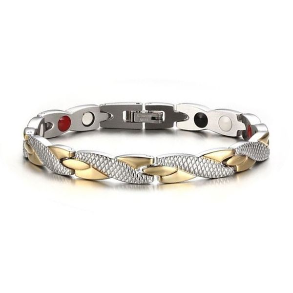 

netic health bracelet for women power therapy nets bracelets bracelets for women men unisex, Golden;silver