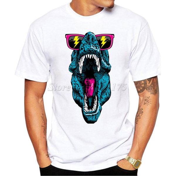 

2019 men's fancy dino design t shirt male fashion cool hipster printed summer tees