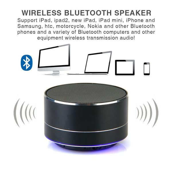 

a10 bluetooth wireless speaker portable subwoofer mini music players with mic support tf card fm radio for android phones