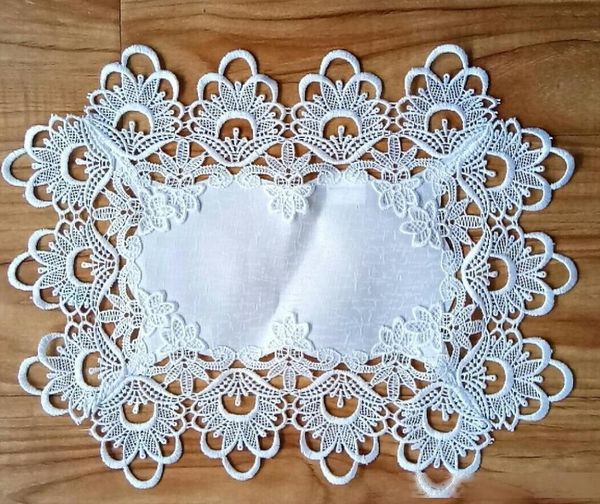 

2pcs /bag table runner dining kitchen coffee mug pad plate bowel mat embroidery rectangular placemat home decor for wedding