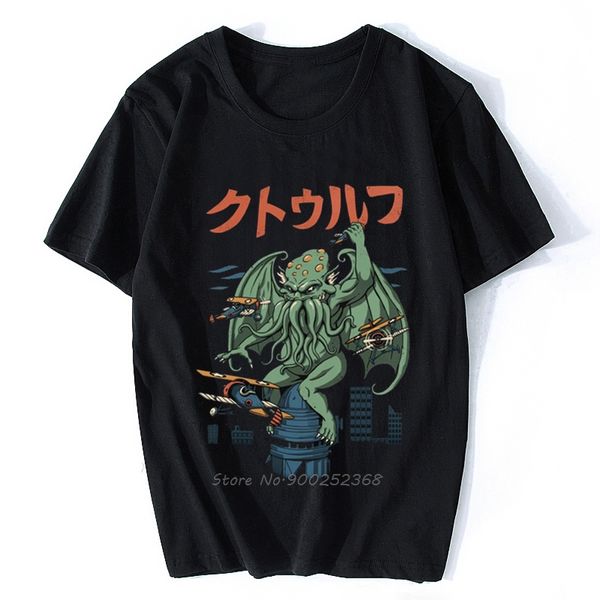 

unique vintage funny kaiju cthulhu attack t shirts men harajuku short sleeve cotton lovecraft tshirt japan monster tee gift