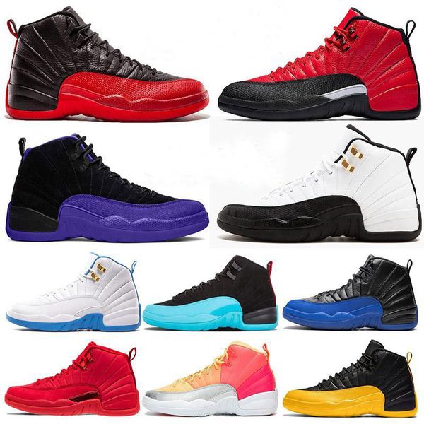 

12 12s fiba cny bumblebee mens basketball shoes reverse taxi game royal blue gym red wings grey men sports sneakers trainers