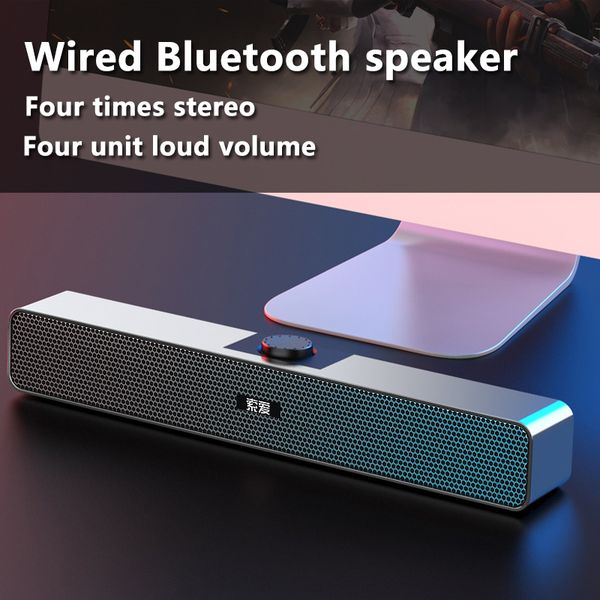 

multimedia computer home theater column wired bluetooth speaker music center 3d stereo super bass with microphone ps4 universal