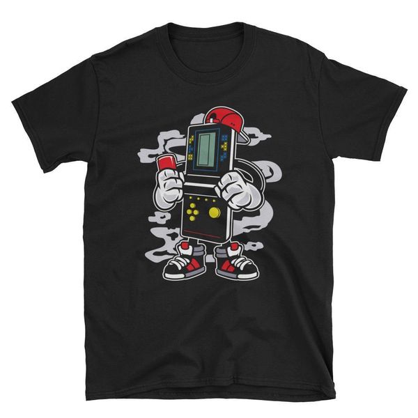 

new 2019 print letters men handheld brick gaming cartoon street art men's t-shirt tee shirt