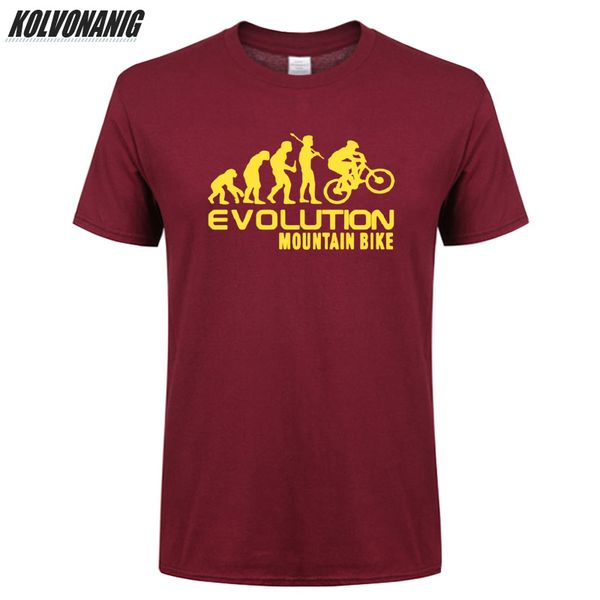 

human evolution of mountain bike funny printed t shirt men cotton short sleeve hip hop casual t-shirts men's sportswear tees