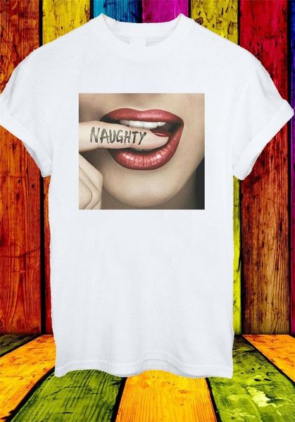 

red lips girl naughty biting finger men women t-shirt tee shirt plus size