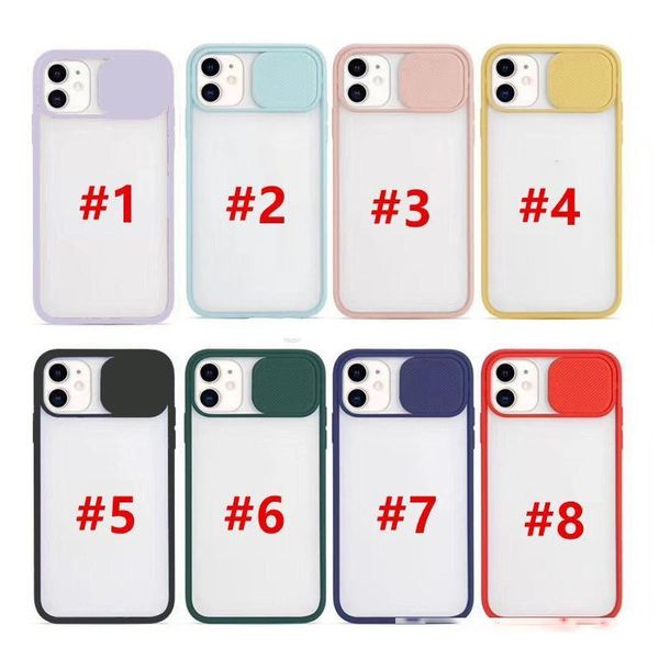 

new frosted translucent shockproof lens slide phone cover for iphone 11 pro max xr se 2020 8 7 plus 6s slide camera hard case