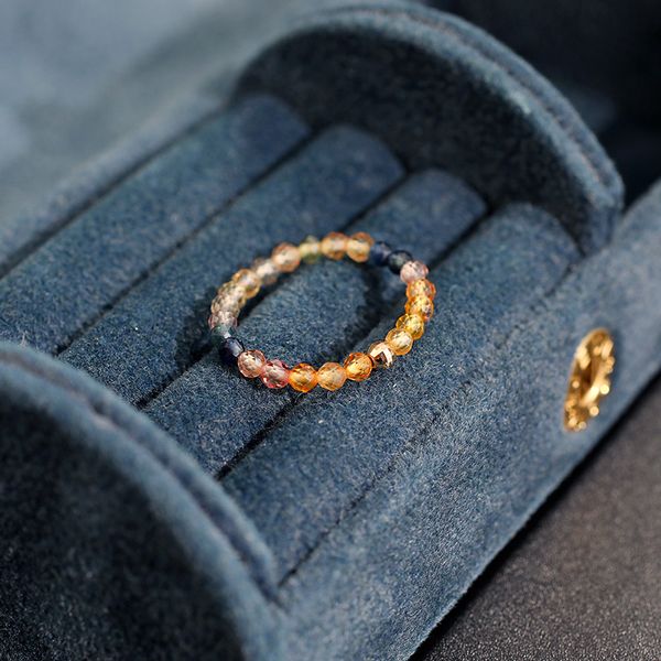 

renessa g18k gold color sapphire ring natural authentic simple ring to send girlfriend, Golden;silver