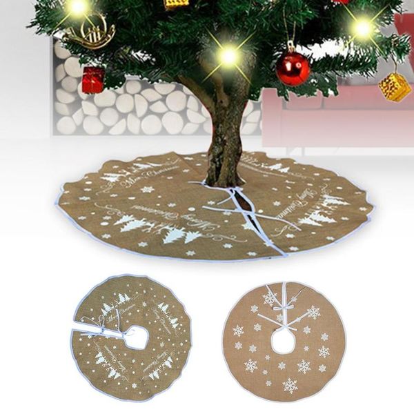 

linen skirt christmas tree skirt ruffle edge xmas tree christmas decorations for home new year gifts party decoration 40p
