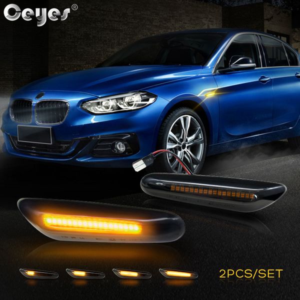 

ceyes 2pcs car lamps led smoke lens dynamic side marker turn signal light for 5 series auto sequential blinker accessories