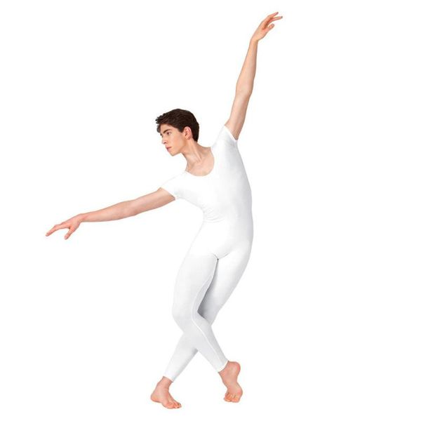 

mens unitard one piece lycra ballet short sleeve full body tight jumpsuit unitards dance costumes bodysuit, Black;red