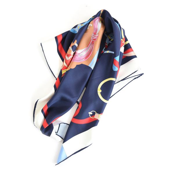 

racing horse 100% twill silk scarf wraps shawl dx1p, Blue;gray