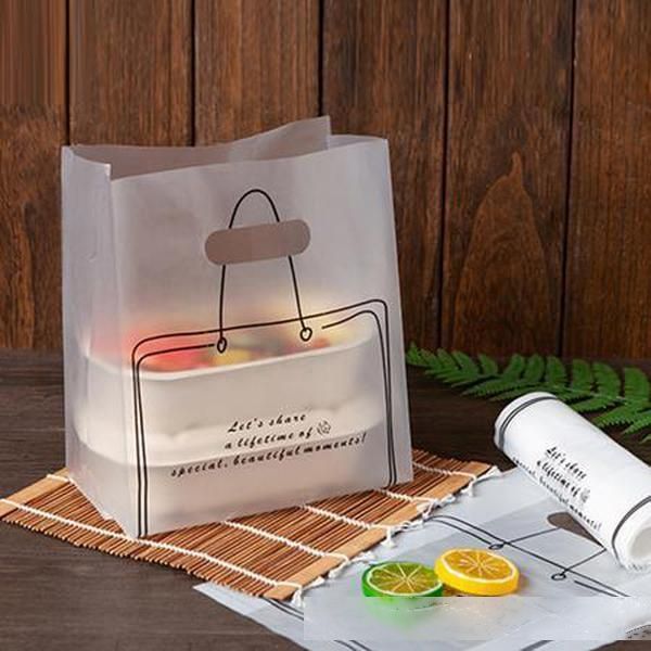 

plastic food bags 20*30cm disposable portable bakery bag salad dessert packaging cake drink bread packing bags wholesale - 0064pack