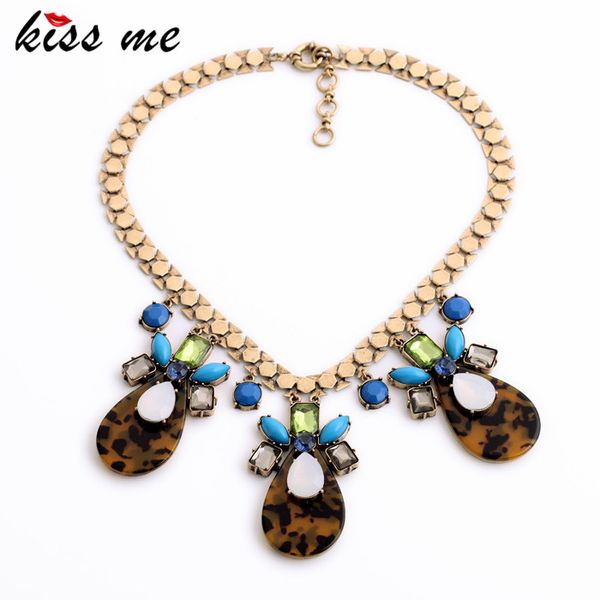 

chokers wholesale vintage jewelry 2021 leopard resin stone pendants choker necklace maxi store, Golden;silver