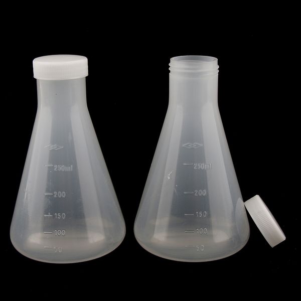 

2pcs laboratory school graduated plastic conical flask erlenmeyer 250ml, food grade, environmentally friendly