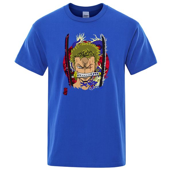 

one piece t-shirts men japan anime roronoa zoro tshirt male harajuku cartoon short sleeve cotton summer new casual t shirt