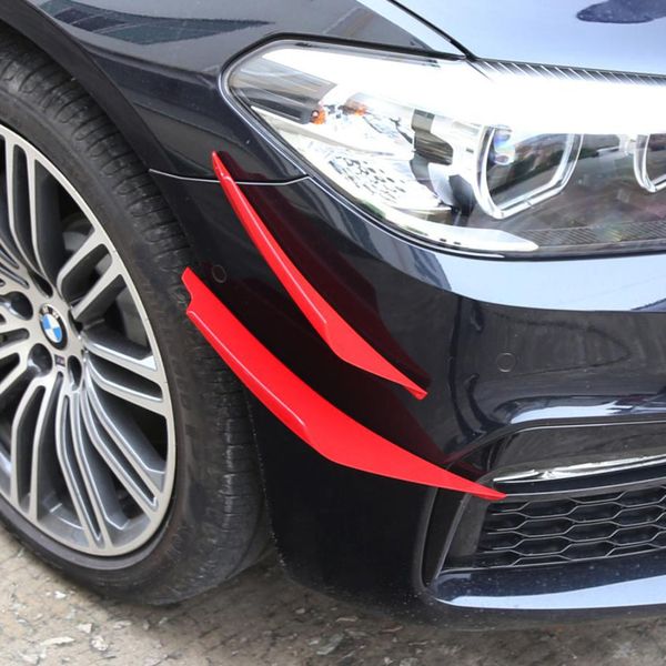 

4шт / set универсальный углеродного волокна передний бампер кузов спойлер canards splitter ласты комплекты red