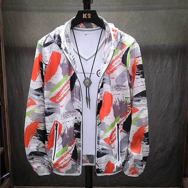 

men's jackets sunscreen skin clothing women's quick-drying hiking jacket uv sun protection coats outdoor sports graffiti 2021, Black;brown