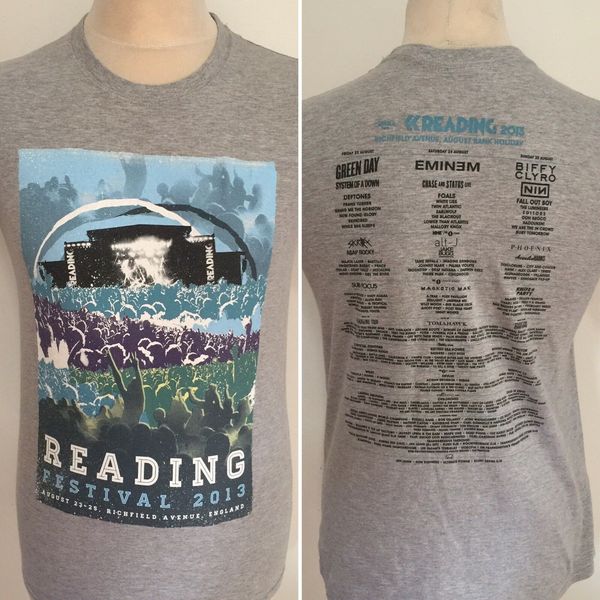 

reading festival 2013 t shirt size medium green day eminem biffy clyro 2019 new fashion t shirt men cotton